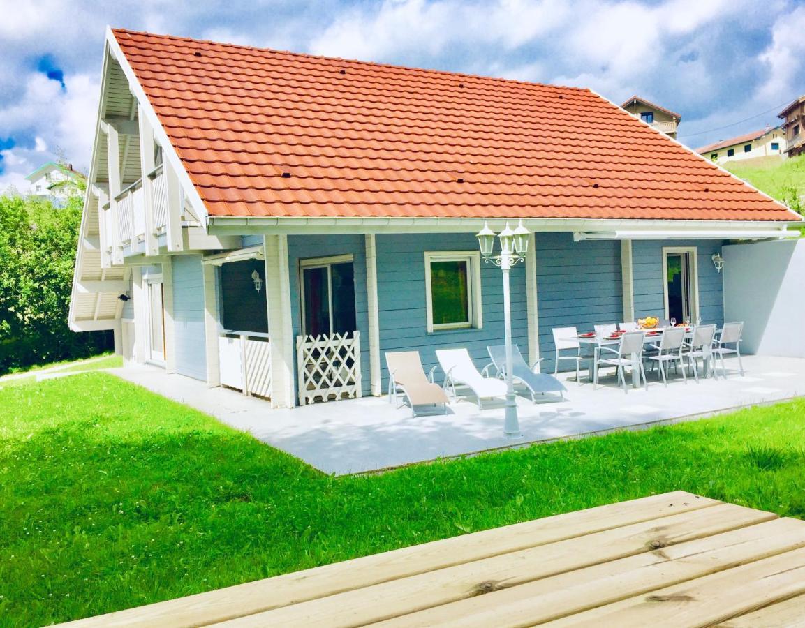 Chalet Le Flocon Bleu - Mauselaine Avec Vue Sur Le Lac De Gerardmer Exterior photo